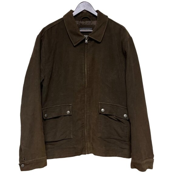 Banana Republic Brown Bomber Jacket Full Zip Front Pocket Men's Size XL - Picture 1 of 7
